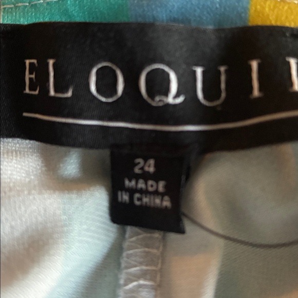 ELOQUII Dress, bold Multicolor Stripes, tie waistband, mid calf. Size 24. NWT - Picture 10 of 17